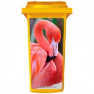 Pink Flamingo Wheelie Bin Sticker Panel